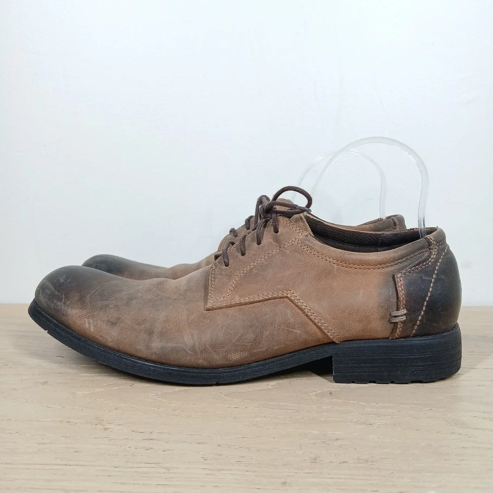 Bed Stu Oxford Shoes Mens 11 Brown Leather Lace Up Distressed Rustic Heritage